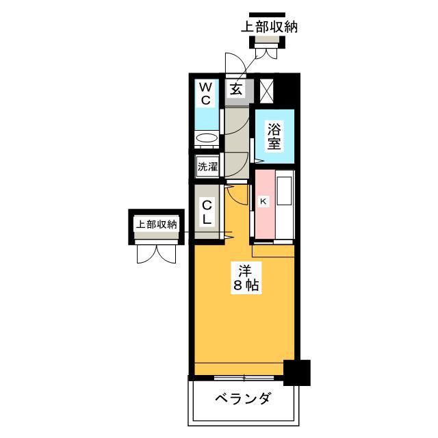 エステートモア浄水通(1K/15階)の間取り写真
