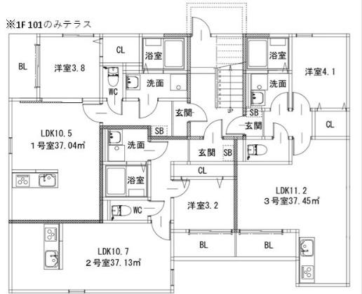 IORIE(1LDK/1階)の間取り写真