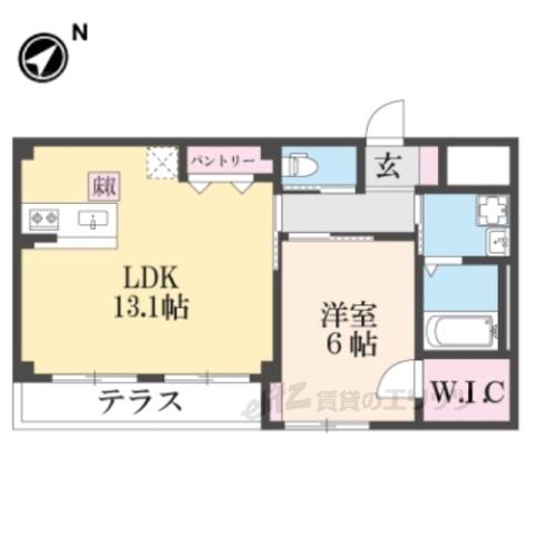 フロンティア(1LDK/1階)の間取り写真