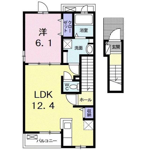 ヴィオラ(1LDK/2階)の間取り写真