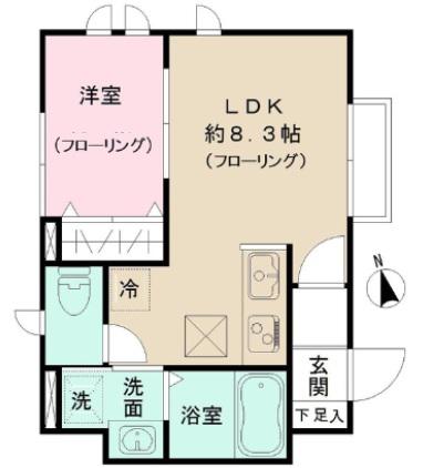 シャルモント(1LDK/1階)の間取り写真