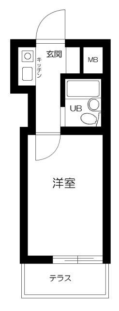 エヴェナール代々木(1K/1階)の間取り写真