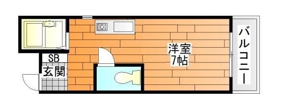 レイナ・ピノ道明寺(1K/1階)の間取り写真