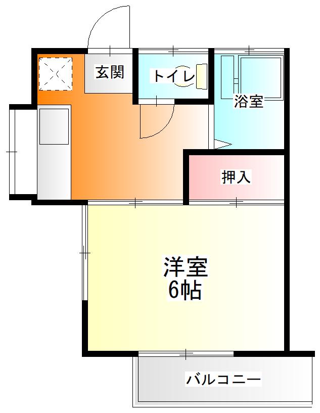 桜荘(1K/2階)の間取り写真