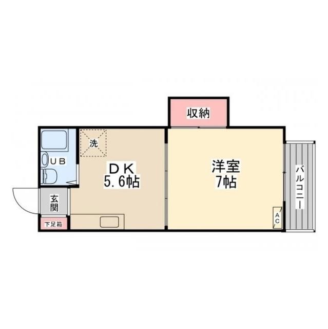 ラフィーヌ新田(1DK/2階)の間取り写真