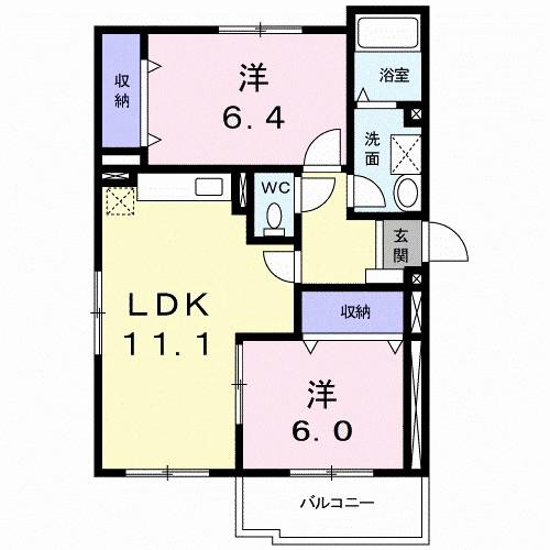 ラルジュ(2LDK/3階)の間取り写真