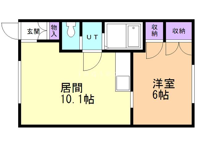 フラワーランドA(1LDK/1階)の間取り写真