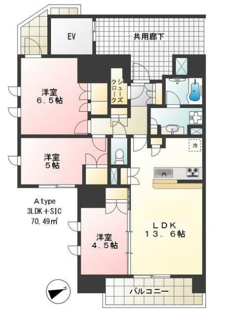 リストレジデンス府中(3LDK/13階)の間取り写真