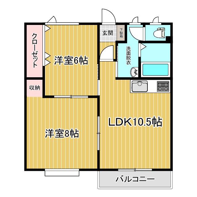 コーポ192 I(2LDK/2階)の間取り写真
