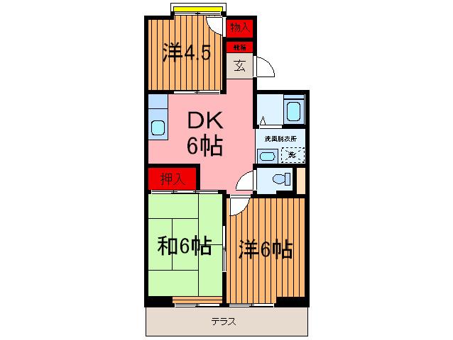 ビイラ浮間(3DK/1階)の間取り写真