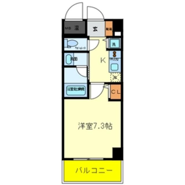 ラフォルテ南塚口(1K/3階)の間取り写真