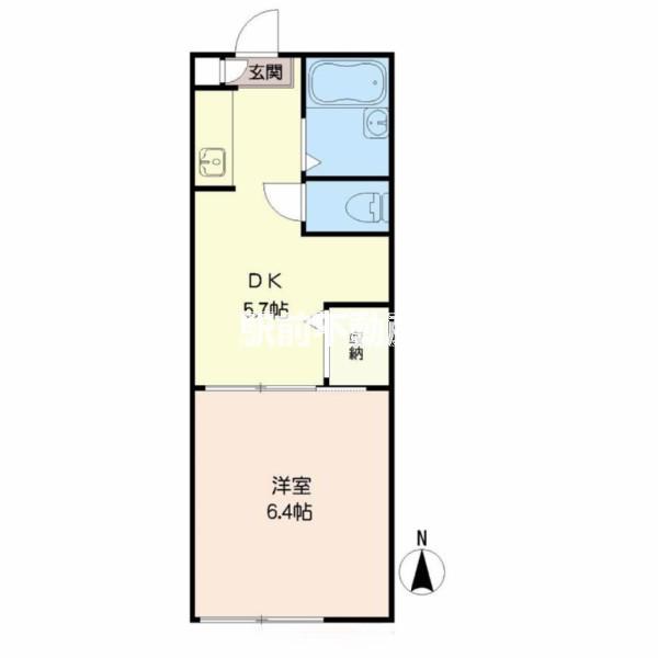 ソネットKOSE(1DK/1階)の間取り写真