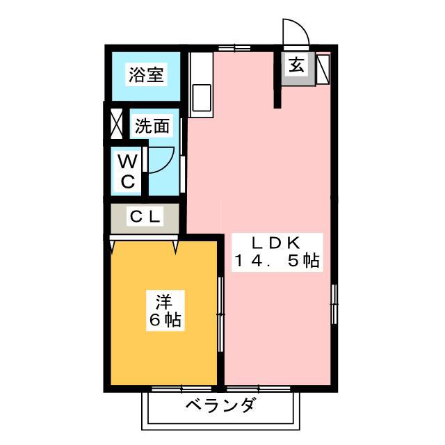 パセオローザ(1LDK/2階)の間取り写真