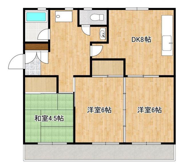 大田マンション(3DK/3階)の間取り写真