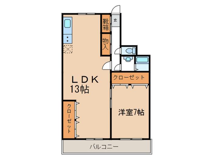 中村ビル(1LDK/2階)の間取り写真