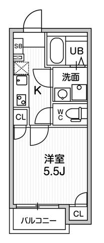 TS CUOREお花茶屋(1K/2階)の間取り写真