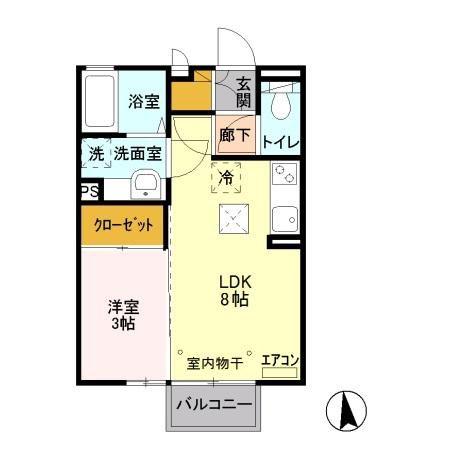 レグルス(1LDK/1階)の間取り写真