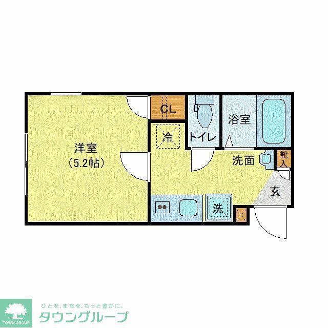 グレースコート町屋(1K/1階)の間取り写真