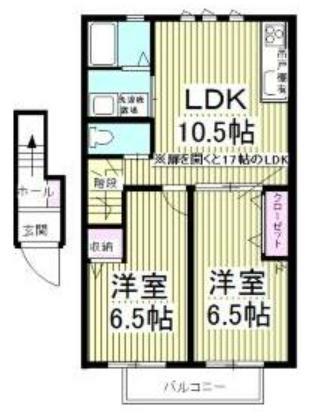 TERRACE RISTORO テラスリストーロ(2LDK/2階)の間取り写真