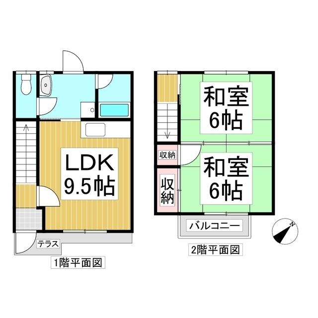 サニーハウスカネマス(2LDK/1階)の間取り写真