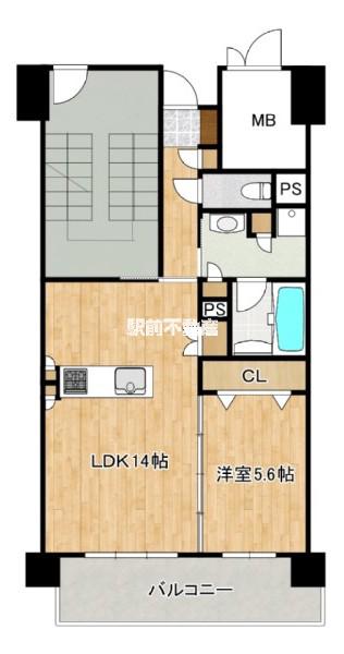 LASANTE 照葉オーシャンテラス(1LDK/2階)の間取り写真