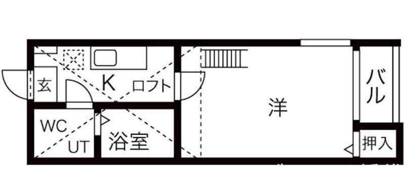 カーサ ミラ(1K/1階)の間取り写真