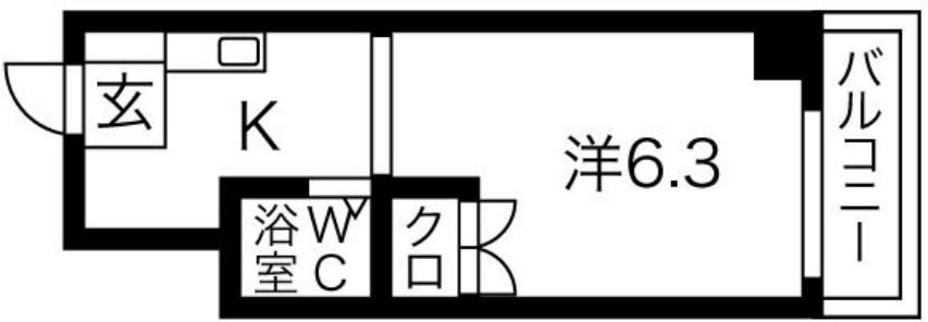 アーチ立花II(ワンルーム/4階)の間取り写真