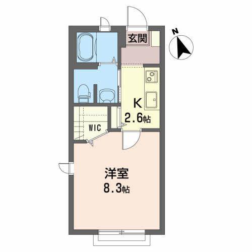 シャーメゾン静A(1K/2階)の間取り写真