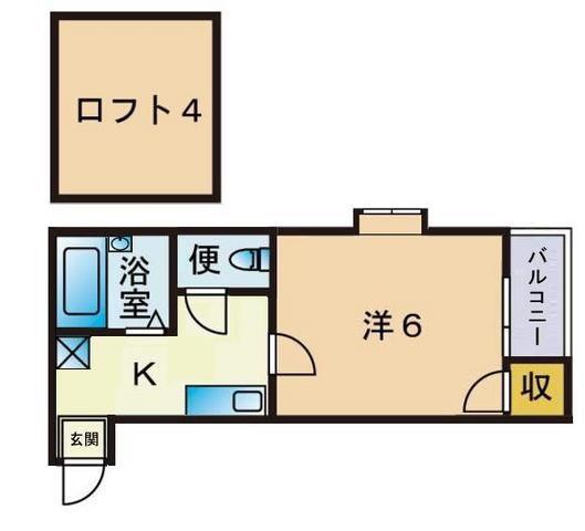 BMGロード2(1K/2階)の間取り写真