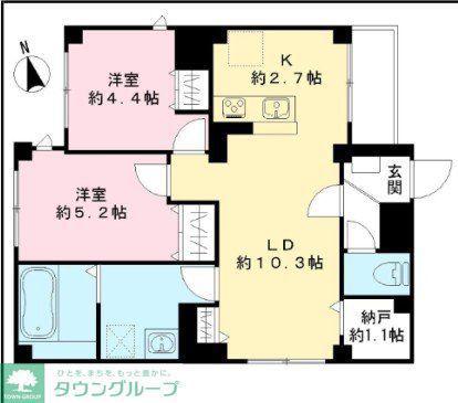 クレア ネスト(2LDK/2階)の間取り写真