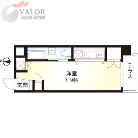 NEST(ワンルーム/2階)の間取り写真