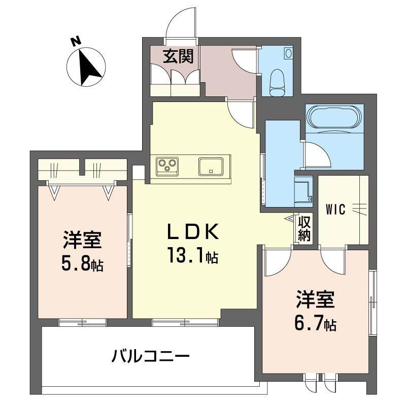 フレジェ(2LDK/3階)の間取り写真