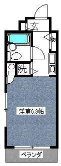 グリーンプラザ東あずま(ワンルーム/3階)の間取り写真