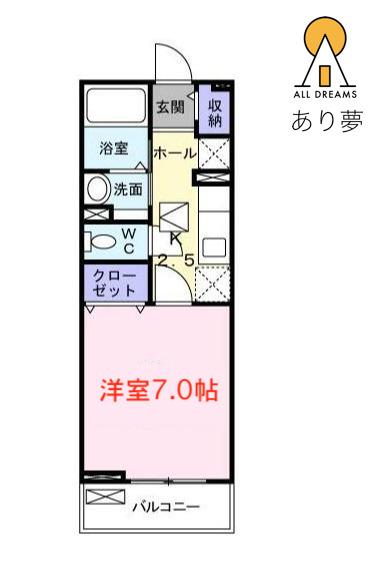 下町レジデンス(1K/1階)の間取り写真