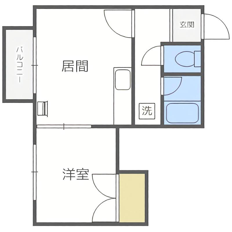 グランドールS28(1DK/3階)の間取り写真