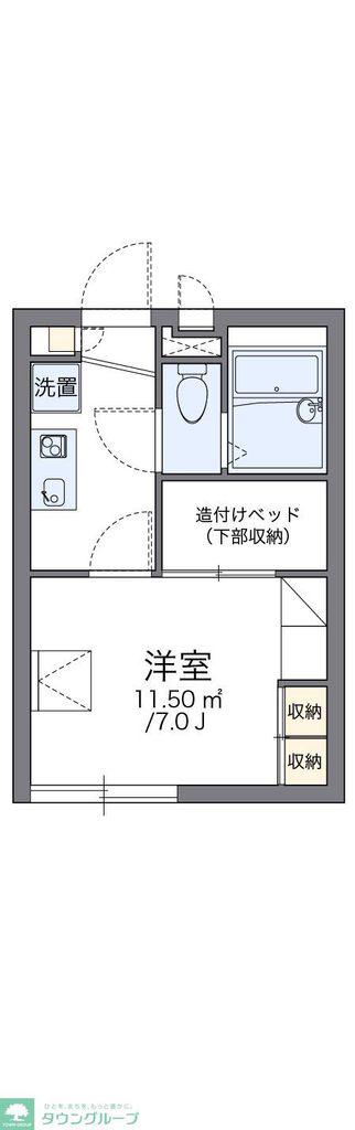 レオパレスクレール(1K/1階)の間取り写真