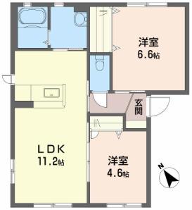 シャーメゾンプランドールA棟(2LDK/1階)の間取り写真