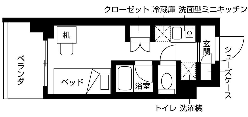 ルフォンエチュード亀有(ワンルーム/1階)の間取り写真