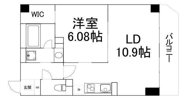 ジョイ・コート家七D棟(1LDK/5階)の間取り写真