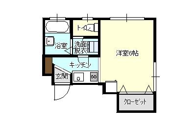 ミレーニアム(ワンルーム/2階)の間取り写真