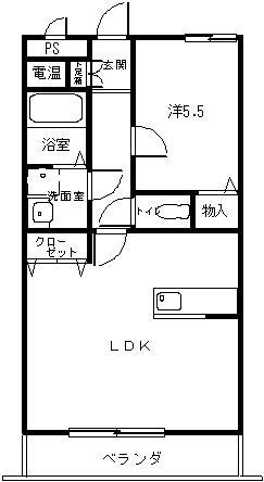 グランデュエット マユミ(1LDK/2階)の間取り写真