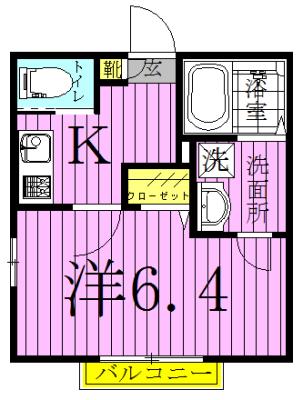 M・ARMANI(1K/2階)の間取り写真