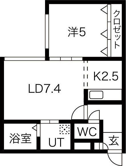 アルページュ平岸(1LDK/2階)の間取り写真