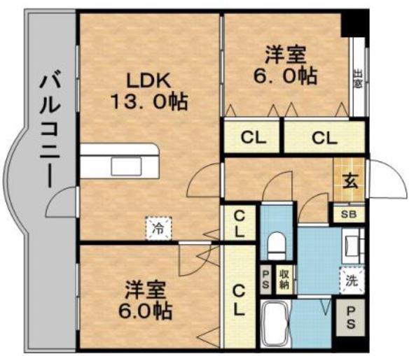 GRAVITY(2LDK/2階)の間取り写真