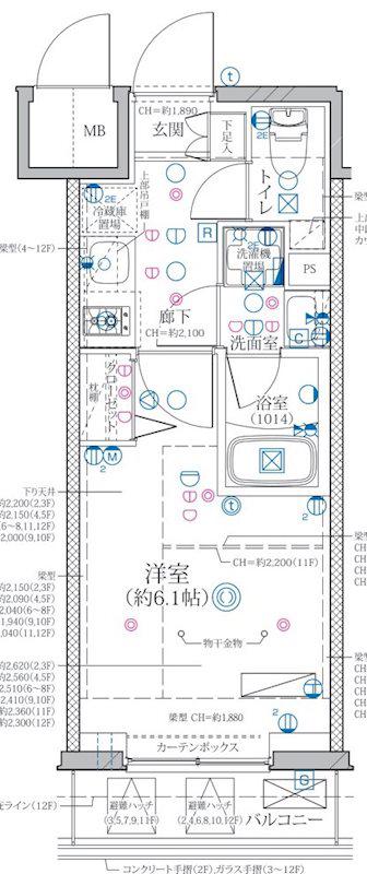 ディアレイシャス東別院(1K/3階)の間取り写真
