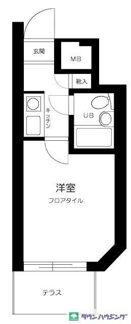 エヴェナール代々木(1K/1階)の間取り写真