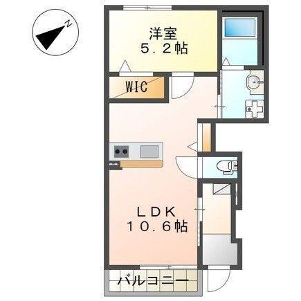 エクセレント(1LDK/2階)の間取り写真