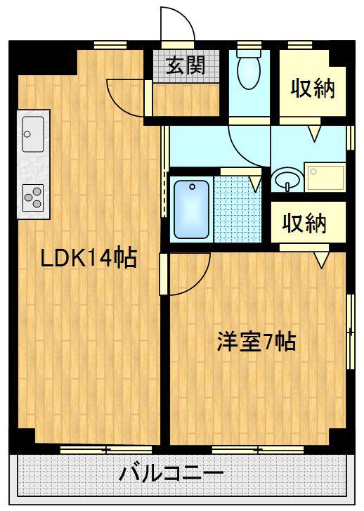 サンリバー綱島(1LDK/6階)の間取り写真