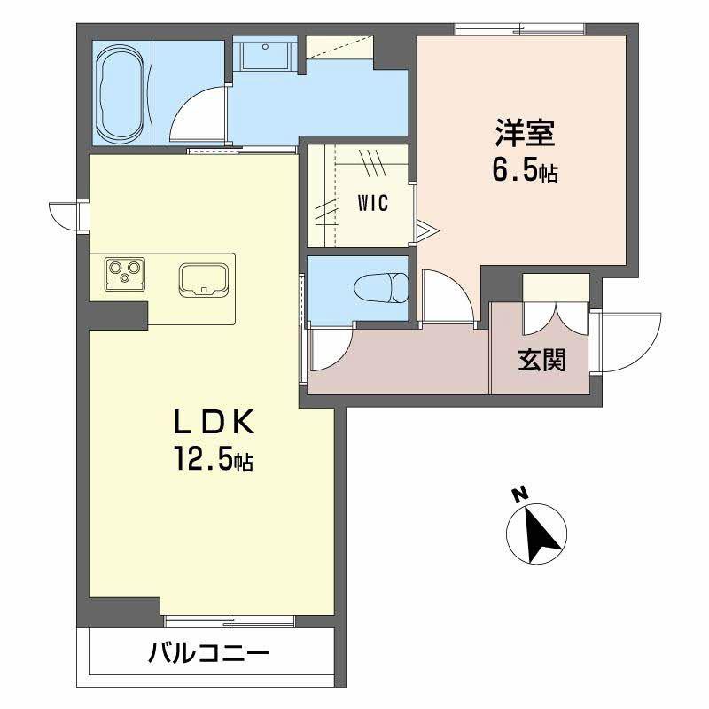 ネオブランコート(1LDK/2階)の間取り写真