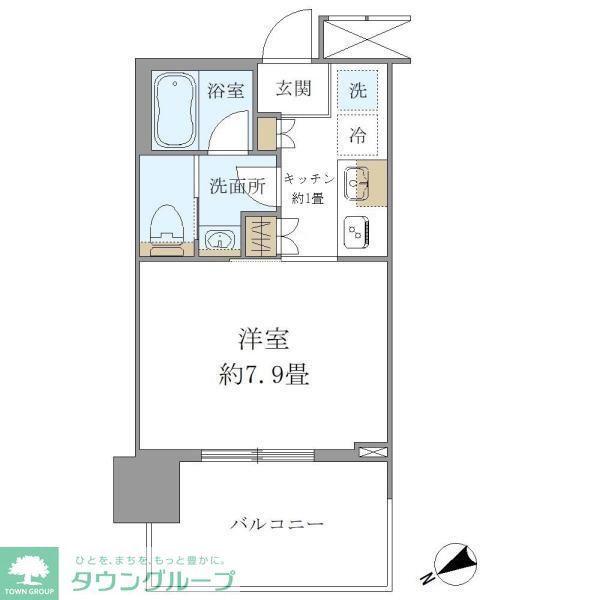 BRILLIA TOWER 浜離宮(1K/6階)の間取り写真